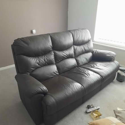 Photo of free Dark Brown 3 Seater Leather Sofa (Warminster BA12) #1