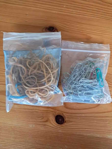 Photo of free Paper clips and elastic bands (Amersham HP7) #1