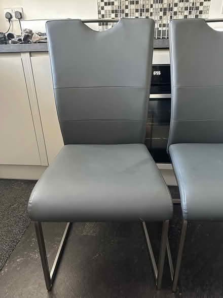 Photo of free 3 grey leather dining chairs (Chelmsford CM2 8) #3