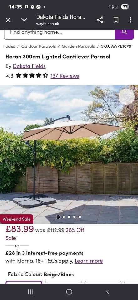 Photo of free Big garden umbrella (St Johns, Worcester WR2) #2