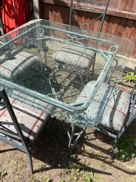Photo of free Metal and glass garden table (Biggleswade) #4