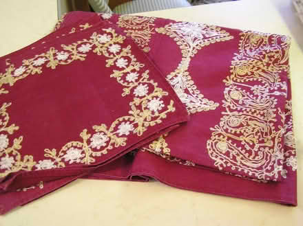 Photo of free Red embroidred tablecloth &napkins (West Moors) #1