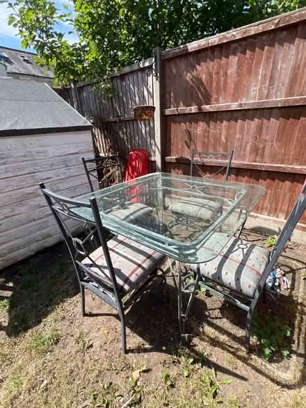 Photo of free Metal and glass garden table (Biggleswade) #1