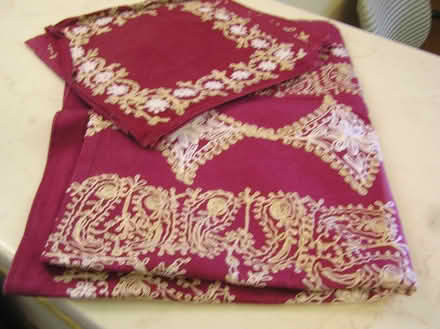 Photo of free Red embroidred tablecloth &napkins (West Moors) #2