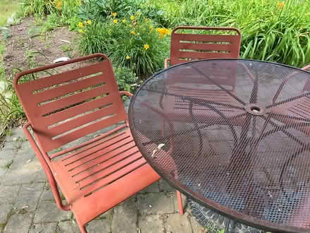 Photo of free Patio set with four chairs & table (Somerville) #2