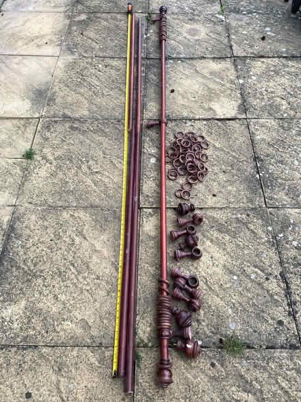 Photo of free Curtain poles dark wood (Victoria Park HP20) #2