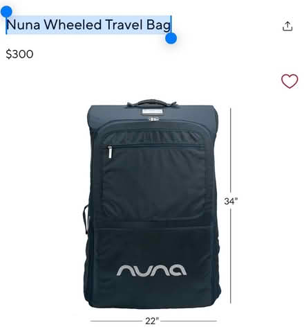 Photo of BORROW REQ Nuna Wheeled Travel Bag (Del Ray, Alexandria) #1