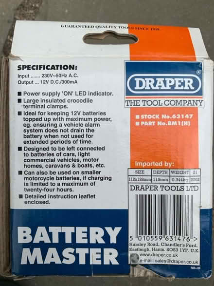 Photo of free Car battery charger (Ware SG12) #3