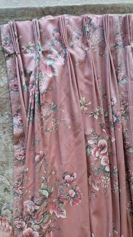 Photo of free Pair of curtains - printed satin cotton, 4.8m W x 2.25m L (Beckenham BR3) #2
