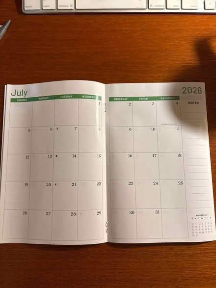 Photo of free 2026 wall calendar/monthly planner (Ossining) #4