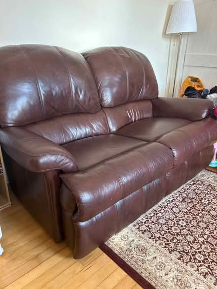 Photo of free 2/3 seater leather sofa (Newthorpe) #2