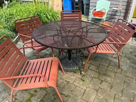 Photo of free Patio set with four chairs & table (Somerville) #1