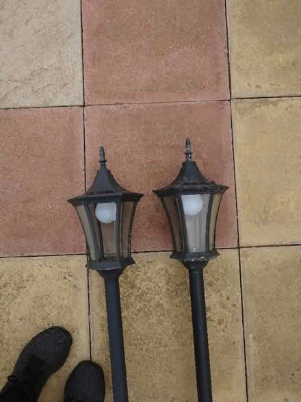 Photo of free Two metal and plastic solar light garden lanterns (Seaford BN25) #2