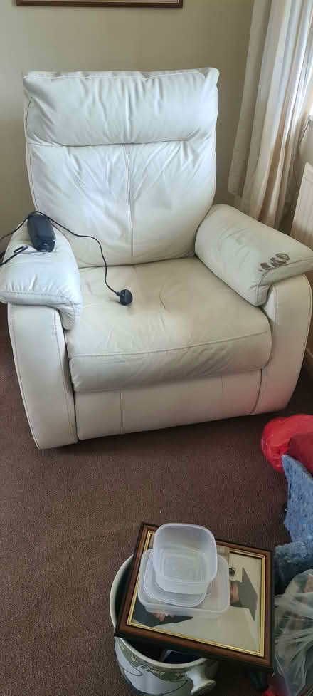 Photo of free Cream Leather Reclining Chair (Chester CH2) #1