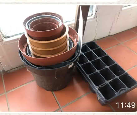 Photo of free Plastic plant pots and tray (SW16) #2
