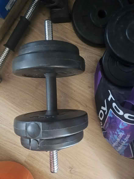 Photo of free Two dumbbells with additional weights (West Oxfordshire OX28) #1