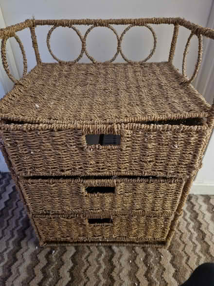Photo of free wicker 3 drawer unit (Appleby-in-Westmorland CA16) #1