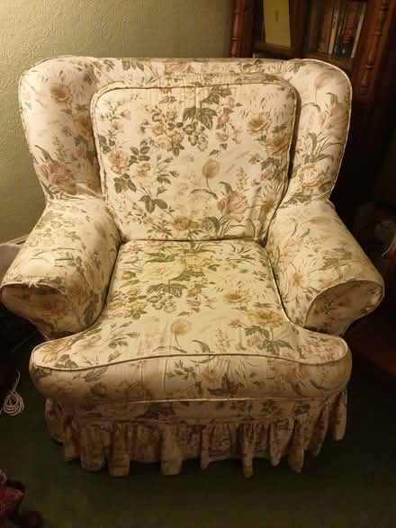 Photo of free Winged armchair with wheels, loose cover (Eastbourne BN21) #1