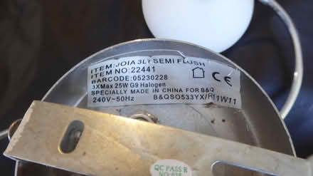 Photo of free Light Fittings-ceiling (Clay Cross S45) #3