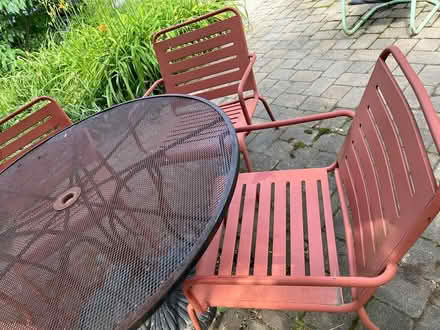 Photo of free Patio set with four chairs & table (Somerville) #3