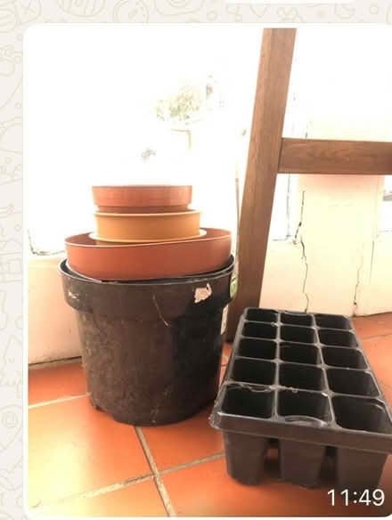 Photo of free Plastic plant pots and tray (SW16) #1