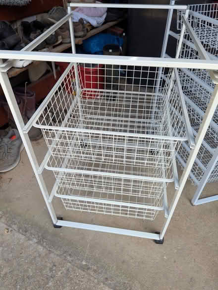 Photo of free Metal storage baskets on wheels (Winterbourne Bassett SN4) #1