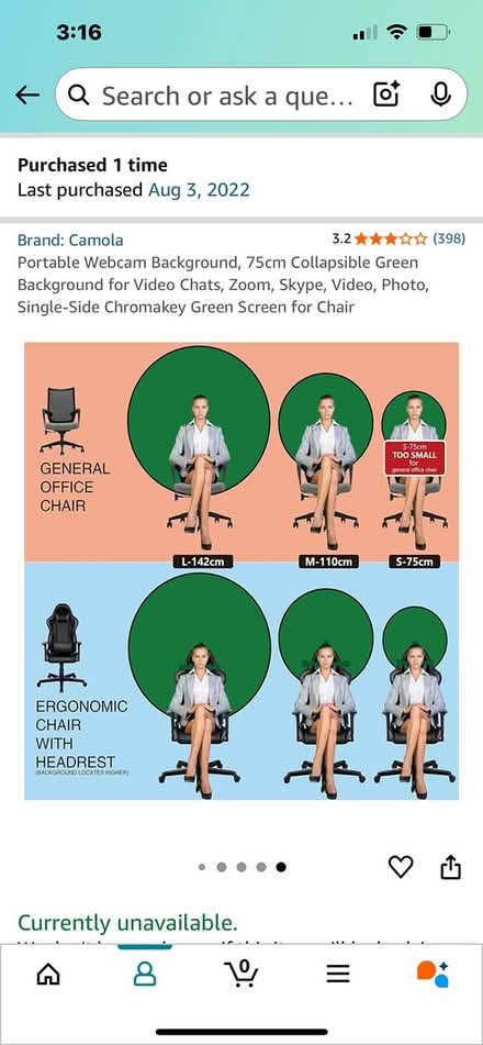 Photo of free green screen for office chair (Wood Ridge) #3
