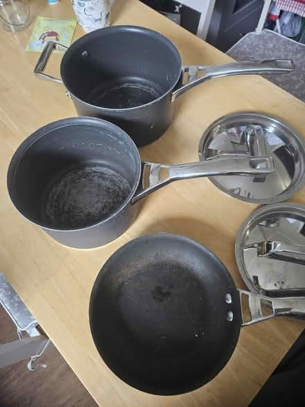 Photo of free 2 pots with lids and 1 frying pan (EC1R) #1