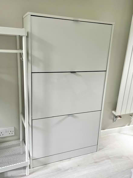 Photo of free Slim white shoe storage unit (Twyford RG10) #1