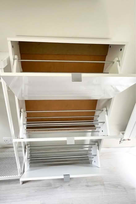 Photo of free Slim white shoe storage unit (Twyford RG10) #2