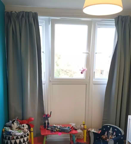 Photo of free 2 x pairs of Blue blackout curtains (SW11) #3