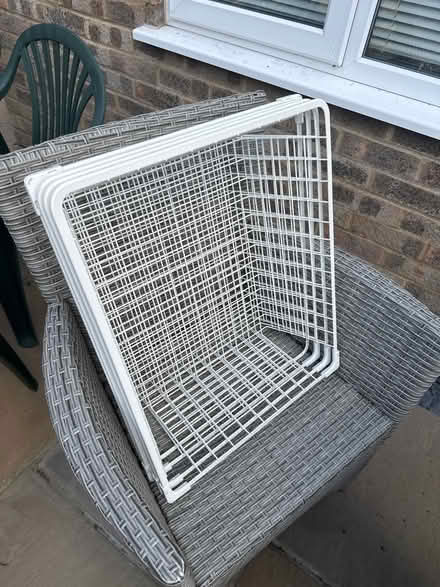 Photo of free 4x IkEA metal shelves - white (Hazlemere HP15) #1