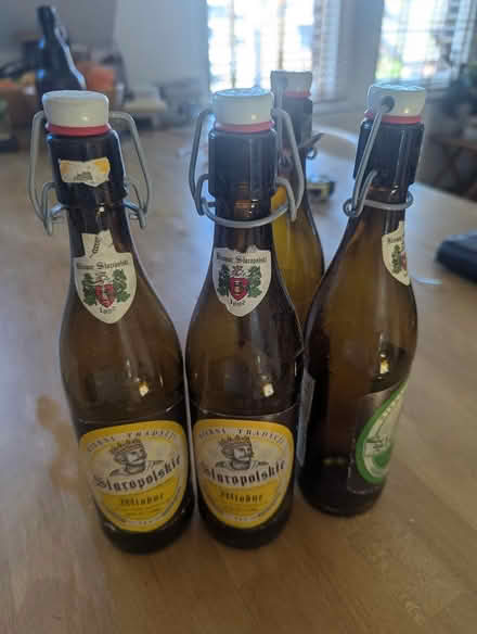 Photo of free Glass brown Bottles with stopper (SW16) #1