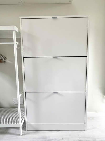 Photo of free Slim white shoe storage unit (Twyford RG10) #3