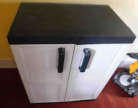 Photo of free Plastic Storage Cupboard 67W x 41D x 85H Cm Approx (Grays RM17) #1