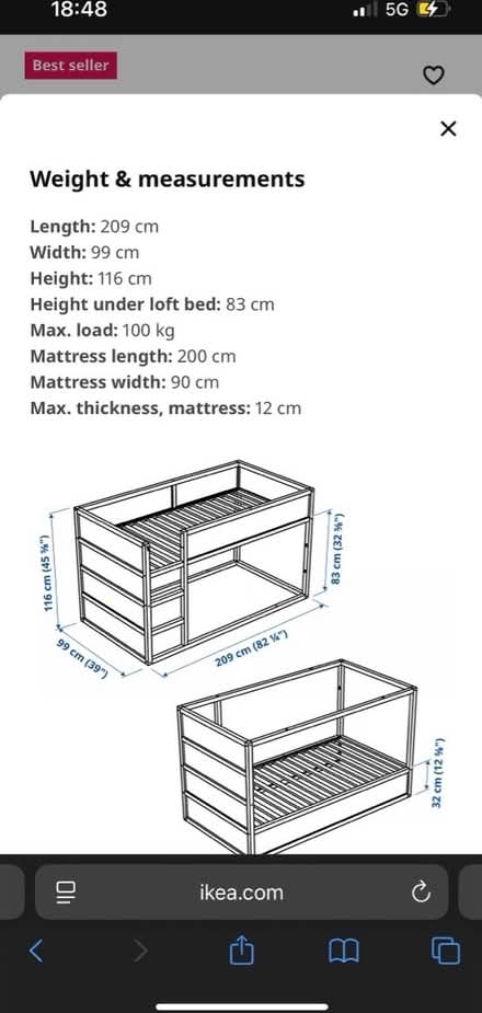 Photo of free Ikea kura bed (G41, pollokshields) #4