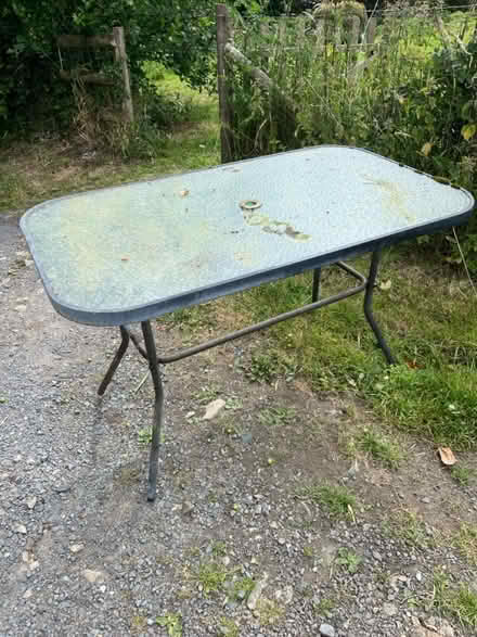 Photo of free Glass table and chairs (Bishops castle) #1