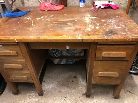 Photo of free Old solid wooden desk (Ferndown dorset) #1