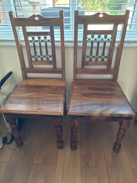 Photo of free Two solid wood chairs (Hull HU5) #1