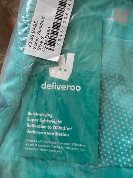 Photo of free Deliveroo T-Shurt (Lewisham SE23) #2