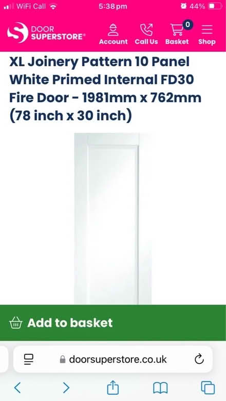 Photo of free White Shaker Fire Door 78x30 inch FD30 (North Hinksey OX2) #1