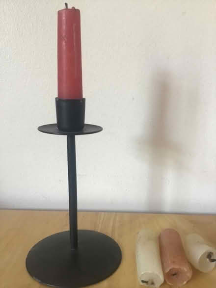 Photo of free Metal Candlestick plus Candles (Riverdene RG21) #1