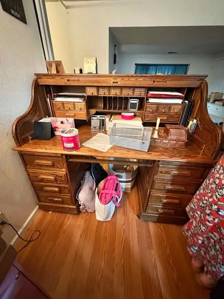 Photo of free Large secretarial desk (Wadsworth and Quincy Littleton) #2