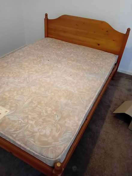 Photo of free Solid pine bed and double matress (Harlow CM18) #1