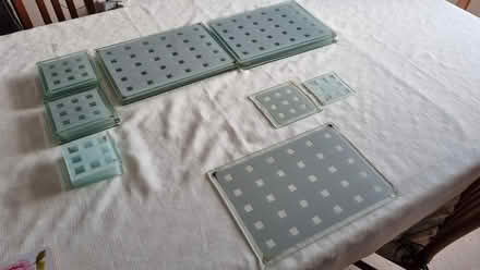 Photo of free Set of Glass Dining Placemats And Coasters (CT5) #1