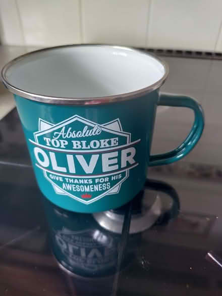 Photo of free Unused 'Oliver' enamelled mug (California DE22) #1