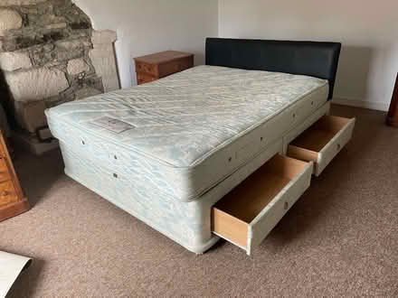Photo of free 5 foot Double bed with headboard and mattress (Sandford-on-Thames OX4) #1