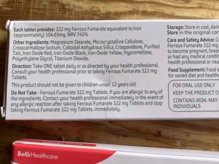 Photo of free Ferrous fumarate Iron tablets 322mg (St James’s Square, Bath) #2