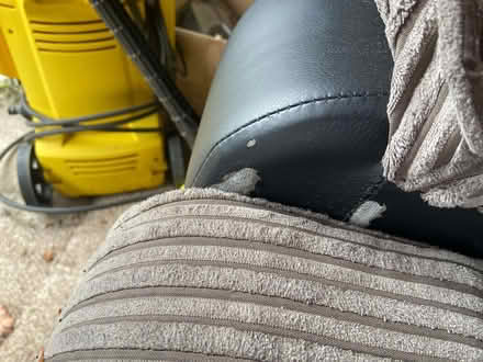 Photo of free Grey & Black Fabric Jumbo Cord Chair (Hilton DE65) #1