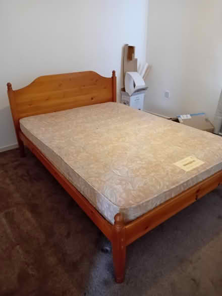 Photo of free Solid pine bed and double matress (Harlow CM18) #2